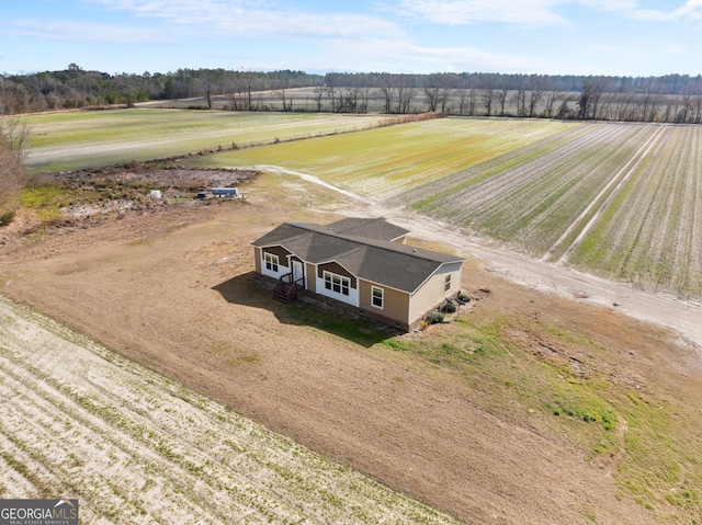 bird's eye view featuring a rural view