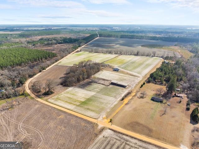 bird's eye view featuring a rural view