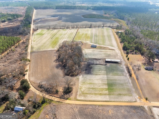 drone / aerial view with a rural view