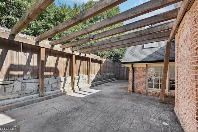 view of patio / terrace featuring a pergola