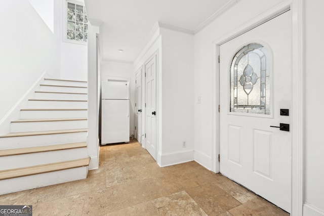 entryway with ornamental molding