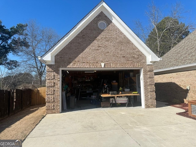 view of garage