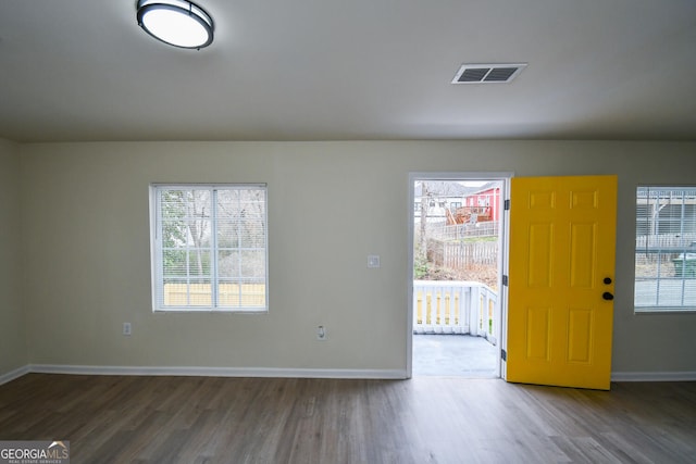 foyer with hardwood / wood-style flooring