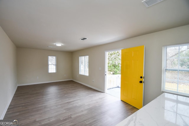 entryway featuring hardwood / wood-style flooring