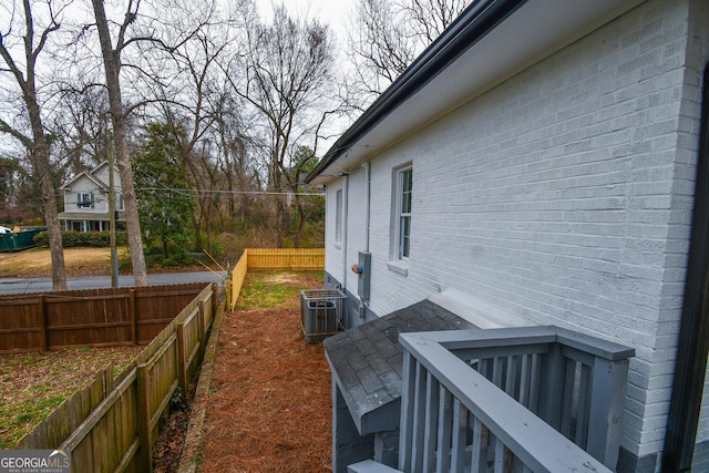 view of home's exterior with central air condition unit