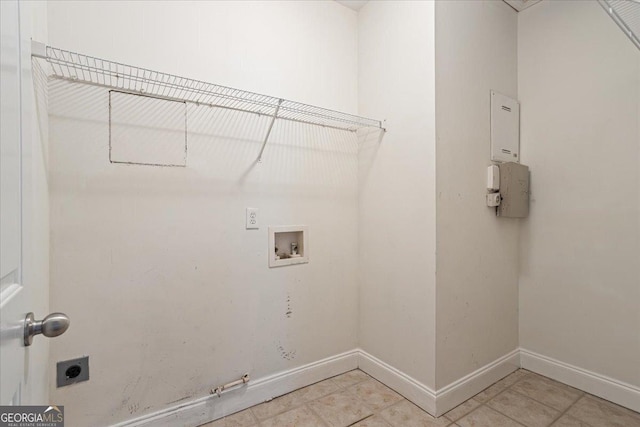 laundry area featuring hookup for a washing machine and electric dryer hookup