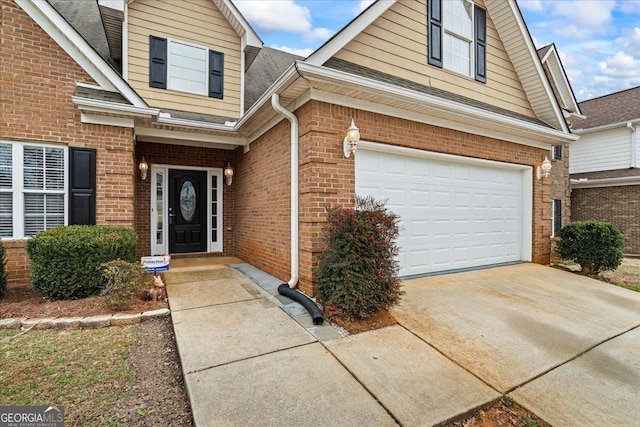 entrance to property with a garage