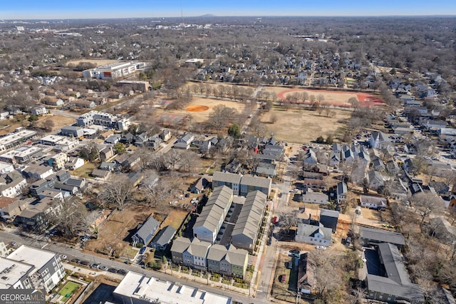 aerial view with a residential view