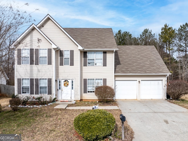 view of front of home featuring a garage