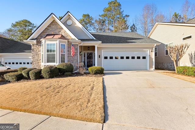 view of front of home with a garage