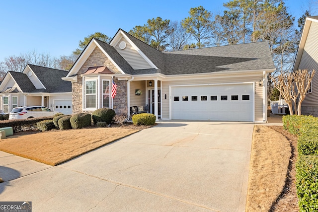 view of front facade with a garage