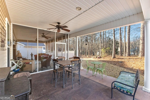 view of sunroom