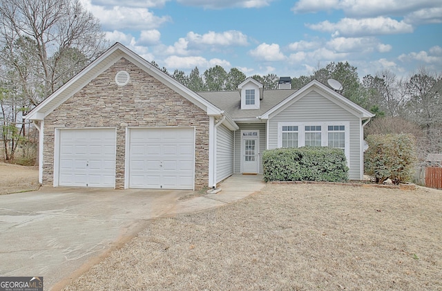 view of front facade with a garage