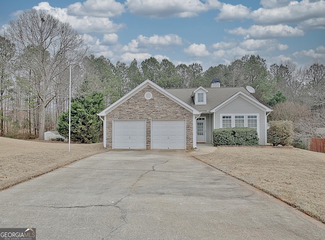 view of front of house with a garage