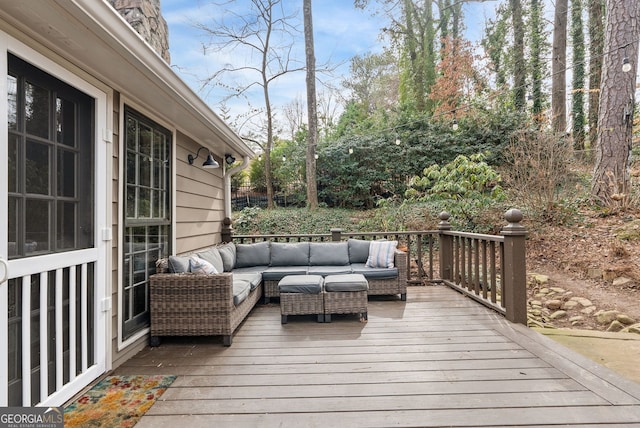 deck featuring an outdoor hangout area