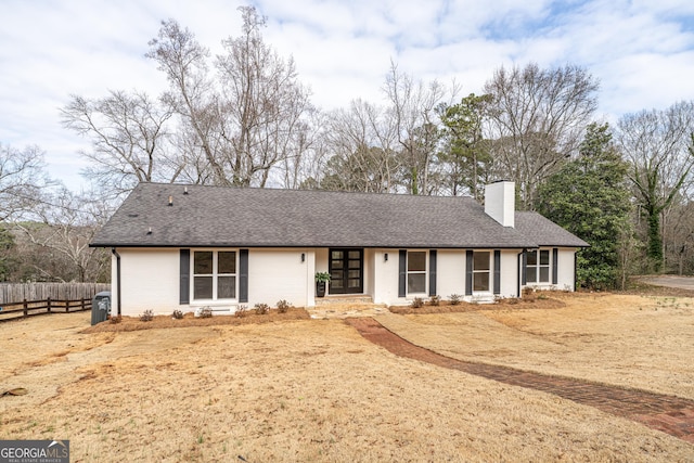 view of single story home