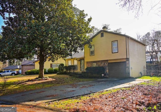 tri-level home with a garage