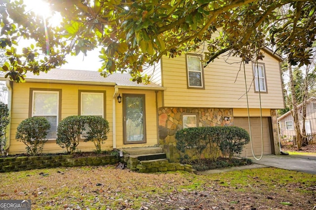 view of front of house featuring a garage