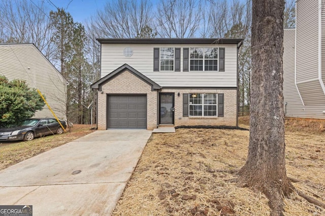 view of property with a garage