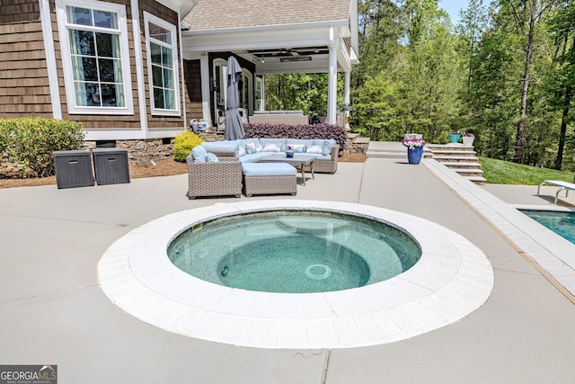 2938 Old Dalton Rd NE, Rome, GA 30165 - pool with a patio area, an outdoor hangout area, and an in ground hot tub