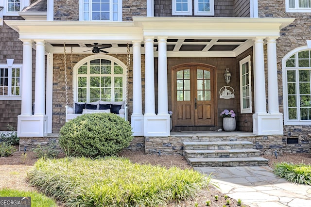 2938 Old Dalton Rd NE, Rome, GA 30165 - view of exterior entry with a porch and stone siding