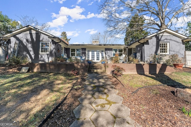 view of front of home featuring french doors