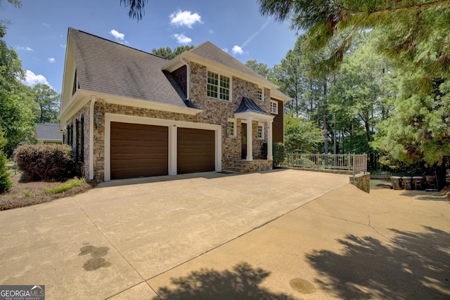 view of front of house featuring a garage