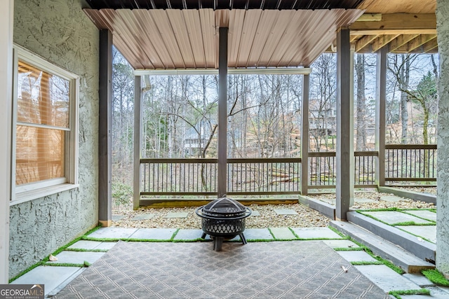 view of unfurnished sunroom