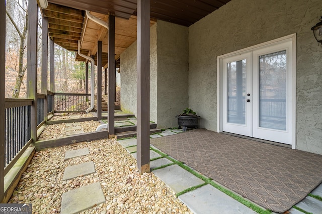 view of patio / terrace featuring french doors