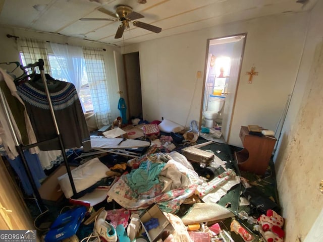 miscellaneous room featuring ceiling fan