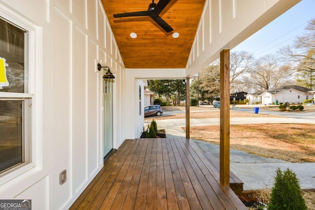 deck featuring ceiling fan