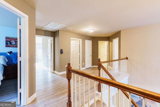 hall featuring light wood-type flooring