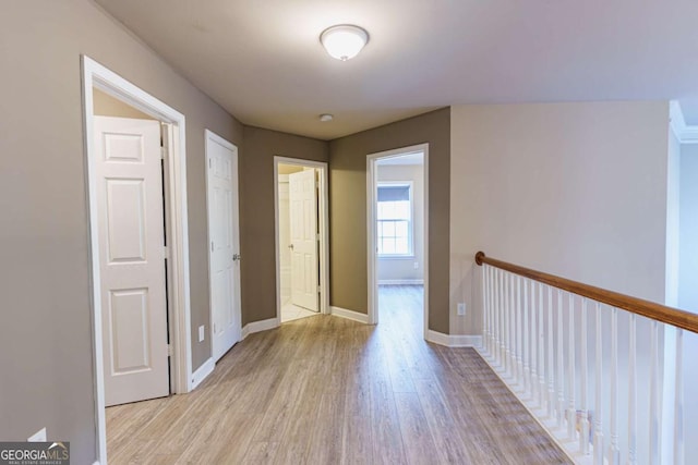 hall featuring light wood-type flooring