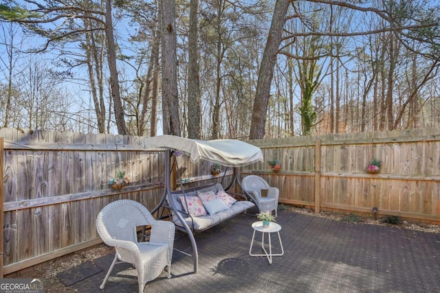 view of patio / terrace featuring an outdoor hangout area