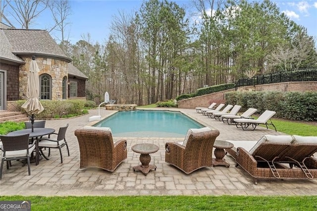 view of pool featuring a patio area