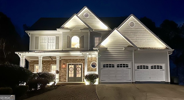 view of front of house with french doors