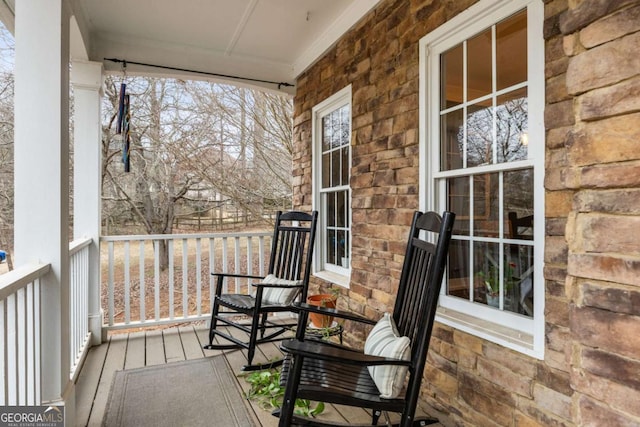 balcony with covered porch