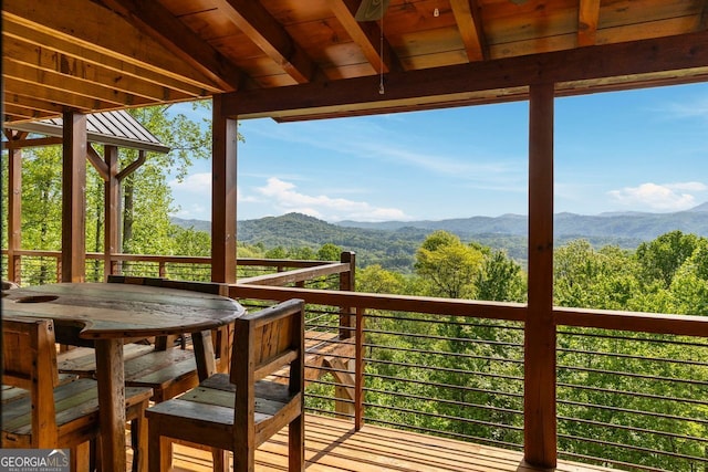 851 Moreland Dr N, Blue Ridge, GA 30513 - wooden terrace with a mountain view