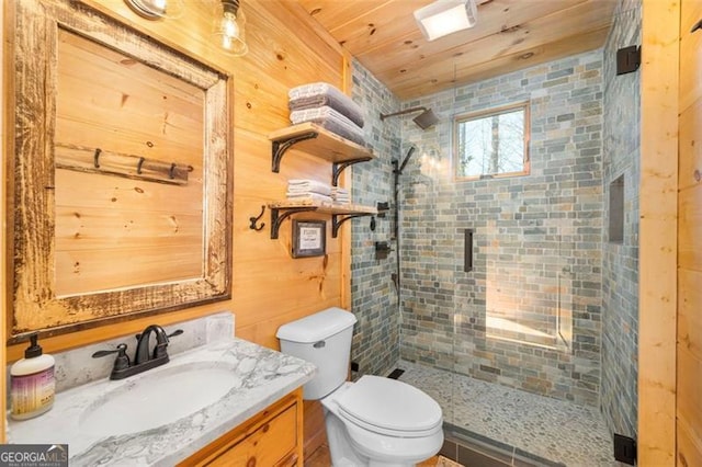 851 Moreland Dr N, Blue Ridge, GA 30513 - full bath with vanity, toilet, and a shower stall