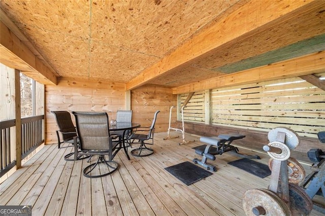 851 Moreland Dr N, Blue Ridge, GA 30513 - wooden deck with outdoor dining space