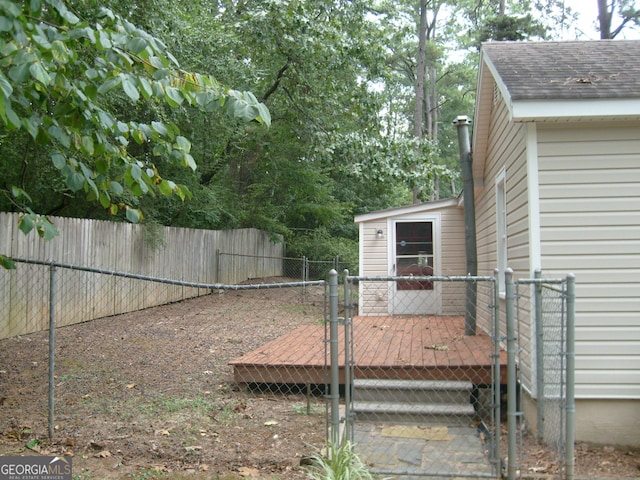 view of yard featuring a deck