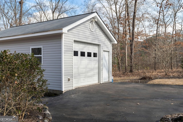 view of garage