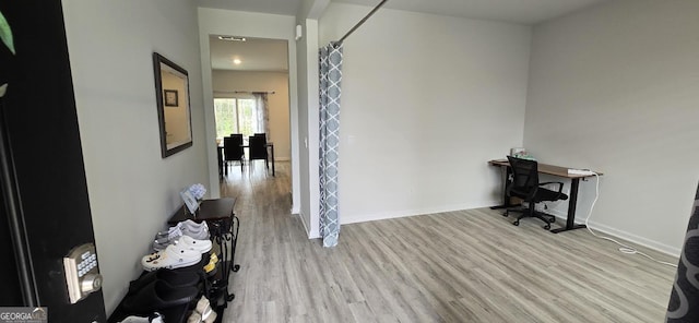 home office featuring light wood-type flooring