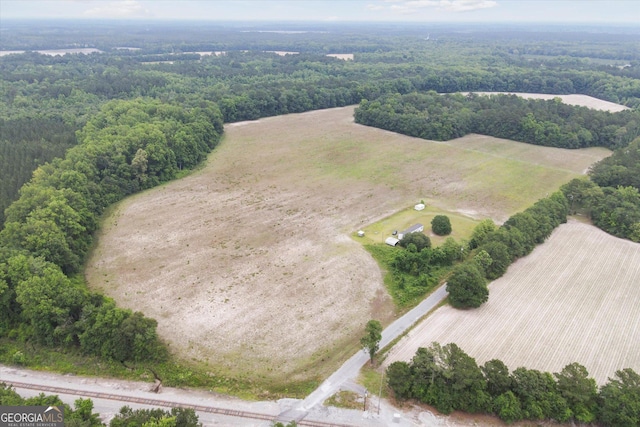 aerial view featuring a rural view