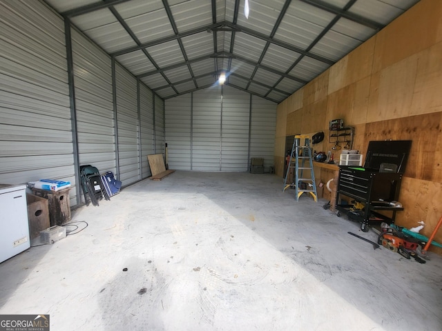 view of garage