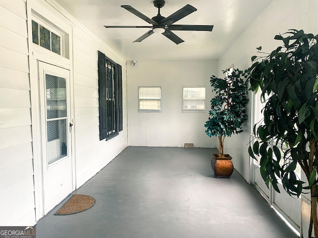 view of patio / terrace featuring ceiling fan