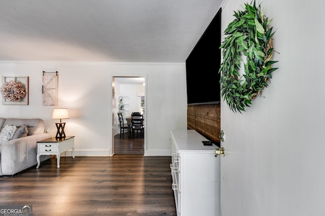 living room featuring dark hardwood / wood-style floors