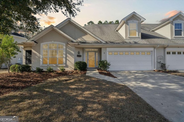 view of front of house with a garage