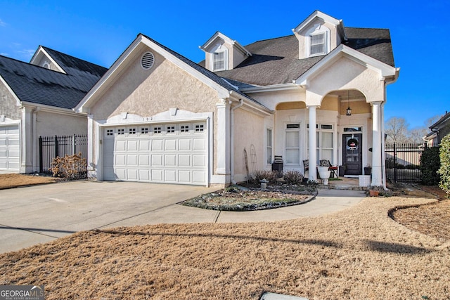 view of front of house with a garage