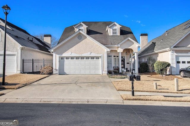 view of property featuring a garage